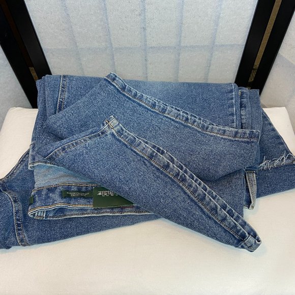 Wild Fable Plus High-Rise 90s Relaxed Straight Slashed Leg Jeans Medium Wash 30 - Picture 9 of 14
